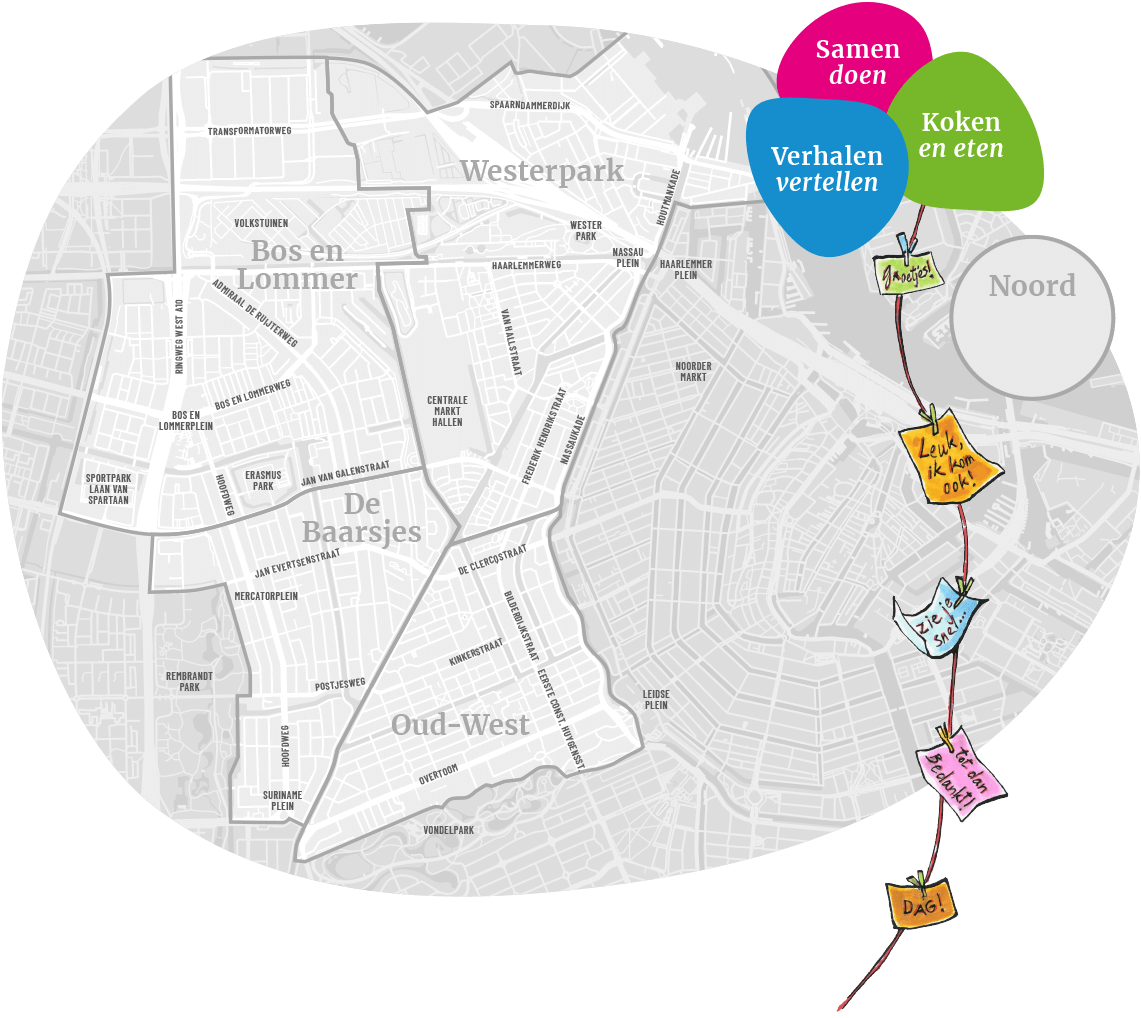 Kaart met de locaties van de activiteiten